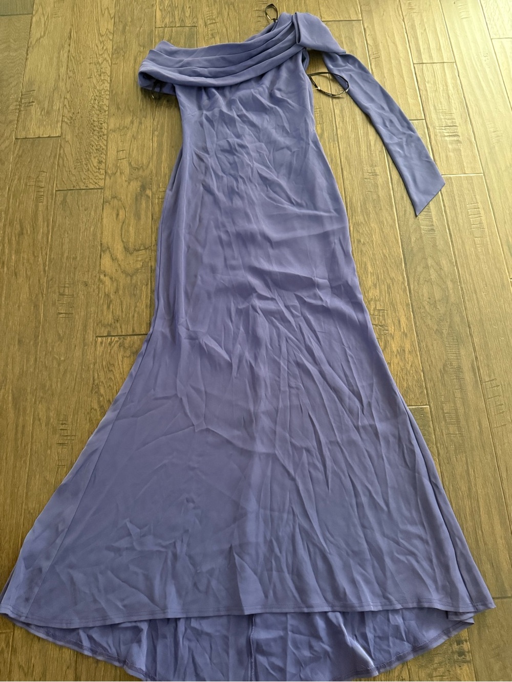 Tadashi Shoji One-Shoulder Crepe Column Gown